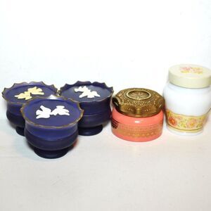 Avon Set Of 5 Empty Sachet Jar Vanity Dressing Table Bath Decor